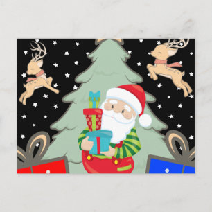 santa holding cadeaus briefkaart