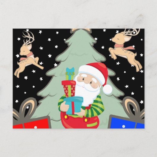 santa holding cadeaus briefkaart (Voorkant)