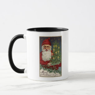 Santa Holding Candlelit Tree Mok