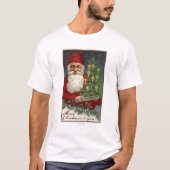 Santa Holding Candlelit Tree T-shirt (Voorkant)