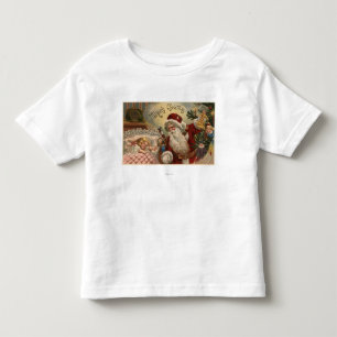 Santa Holding Doll, slaapmeisje Kinder Shirts