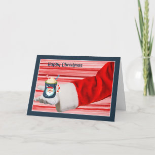 Santa Holding een Kindness Gift met Stripes Kaart