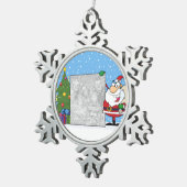 Santa Holding-foto Tin Sneeuwvlok Ornament (Rechts)