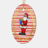 Santa Holding Menorah Chrismukkah Ornament (Links)