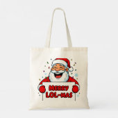Santa Holding “MERRY LOL-MAS” Sign Tote Bag (Achterkant)