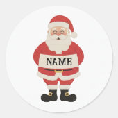 Santa Holding Sign Sticker | Personalized Holiday  (Voorkant)