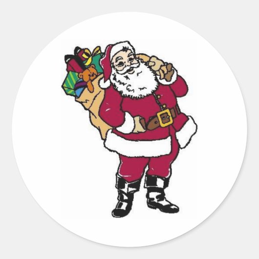 Santa Holds Speys Ronde Sticker (Voorkant)