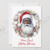 Santa Holiday Blessings Flat Card Feestdagenkaart (Voorkant)
