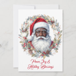Santa Holiday Blessings Flat Card Feestdagenkaart