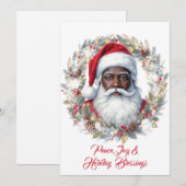 Santa Holiday Blessings Flat Card Feestdagenkaart (Voorkant / Achterkant)
