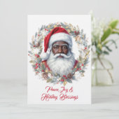 Santa Holiday Blessings Flat Card Kaart (Staand voorkant)