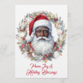 Santa Holiday Blessings Flat Card Kaart (Voorkant)