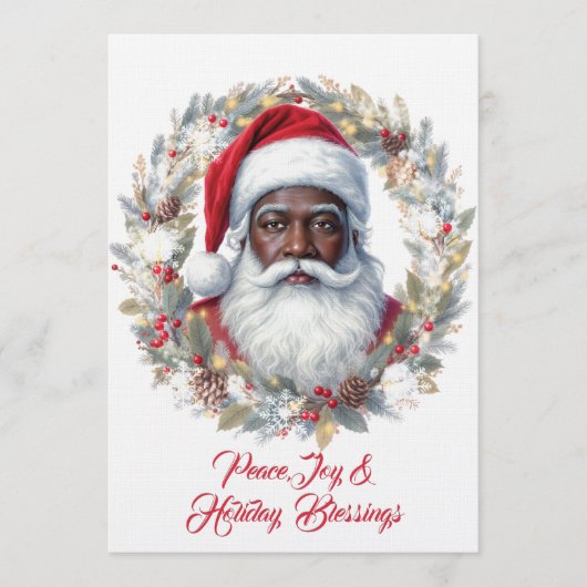 Santa Holiday Blessings Flat Card Kaart (Voorkant)