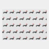 Santa holiday Christmas dachsund watercolor black Inpakpapier Vel (Voorkant)