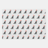 Santa holiday Christmas lab watercolor black gray Inpakpapier Vel (Voorkant 2)