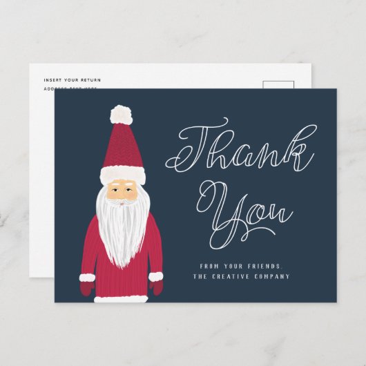 Santa Holiday Dank u Briefkaart (Voorkant / Achterkant)