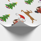 Santa Holiday Fun Wrapping Paper Cadeaupapier (Hoek)