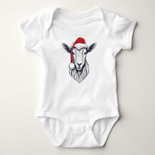 Santa Holiday Goat Kerstgeit Kerstgeit Romper (Voorkant)