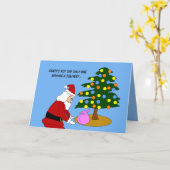 Santa Holiday Zwangerschapsaankondiging Kerstmis Kaart (Gele Bloem)