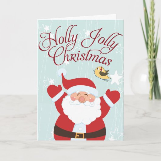 Santa Holly Jolly Christmas Kaarten (Voorkant)
