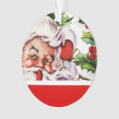 Santa holly mistletoe  PERSONALIZE Ornament (voorkant)