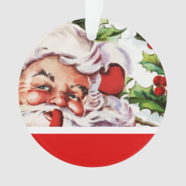 Santa holly mistletoe  PERSONALIZE Ornament