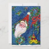 SANTA, HOLLYBERRY CROWNS, CHRISTMAS PARTY Red Blue Kaart (Voorkant)