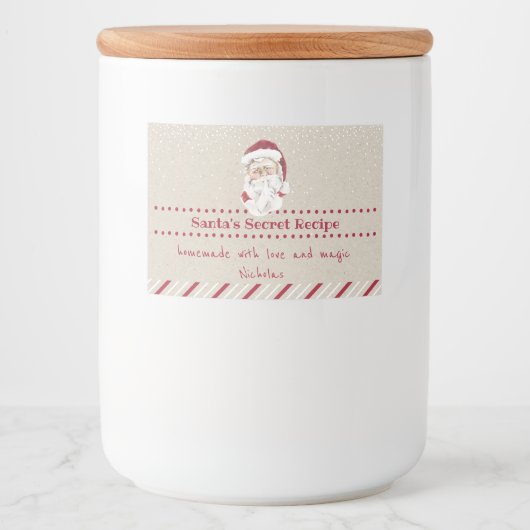 Santa Homemade Treat Voedselcontainer Etiket (Voorkant)