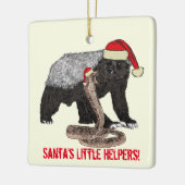 Santa Honey Badger en Snake Funny Irony Keramisch Ornament (Links)