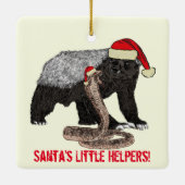 Santa Honey Badger en Snake Funny Irony Keramisch Ornament (Achterkant)