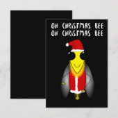 Santa Honey Bee Christmas Kaart (Voorkant / Achterkant)