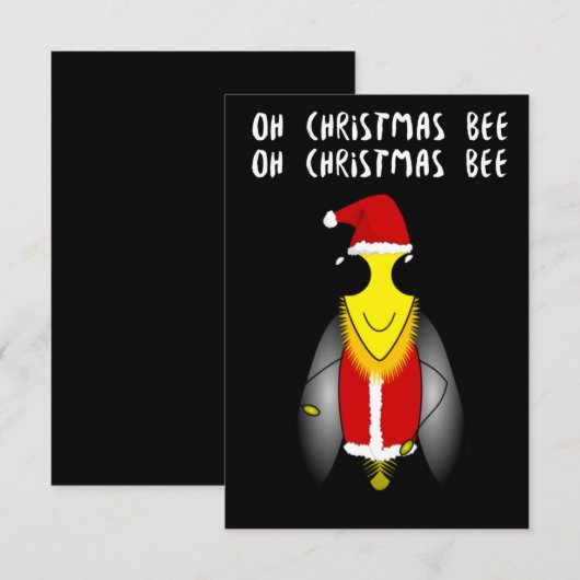 Santa Honey Bee Christmas Kaart (Voorkant / Achterkant)
