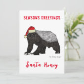 Santa Honey Grappige Kerst Honing das Bag Quote Feestdagenkaart (Staand voorkant)