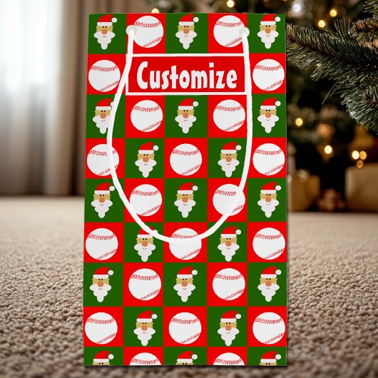 Santa Honkbalspeler Aangepaste Naam / Tekst Kerstm Klein Cadeauzakje