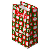 Santa Honkbalspeler Aangepaste Naam / Tekst Kerstm Klein Cadeauzakje (Voorkant Gekanteld)