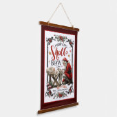 Santa Honors Christ – Religious Christmas Artwork  Hangend Wandkleed (Gebogen)