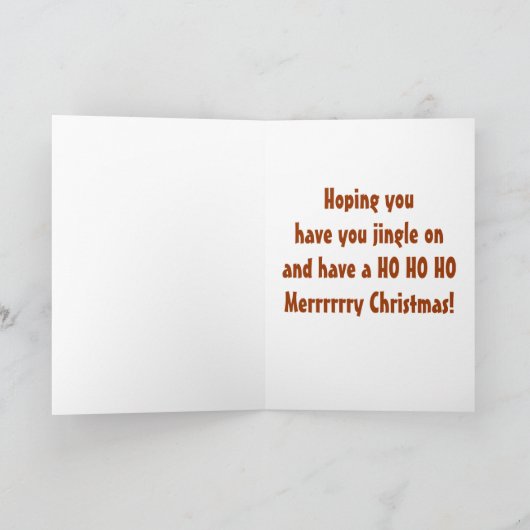 SANTA HOPES U HEBT JINGLE OP HO HO HO FEESTDAGEN KAART (Binnen)