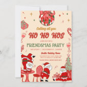 Santa Hos Grappige Volwassen Vriendjes Kerstfeest Kaart (Voorkant)