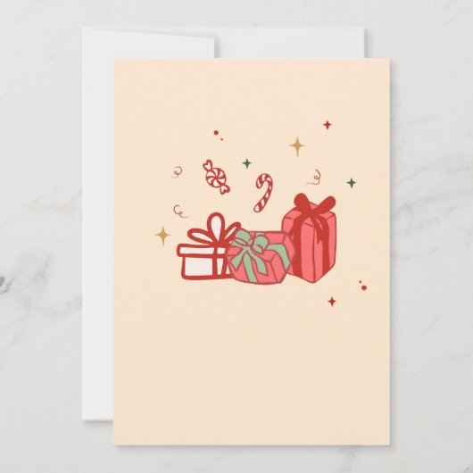 Santa Hos Grappige Vriendjes Kerstfeest Kaart (Achterkant)