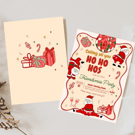 Santa Hos Grappige Vriendjes Kerstfeest Kaart