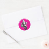  Santa Hot Pink Ronde Sticker (Envelop)