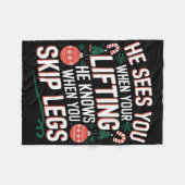 Santa houdt van Beendag Kerstmis Fitness - Uni-vol Fleece Deken (Voorkant (Horizontaal))