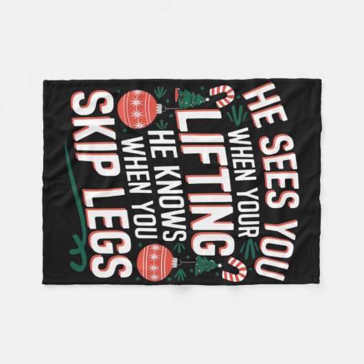 Santa houdt van Beendag Kerstmis Fitness - Uni-vol Fleece Deken (Voorkant (Horizontaal))