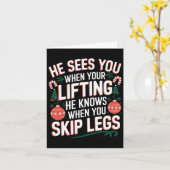 Santa houdt van Beendag Kerstmis Fitness - Uni-vol Kaart (Gele Bloem)