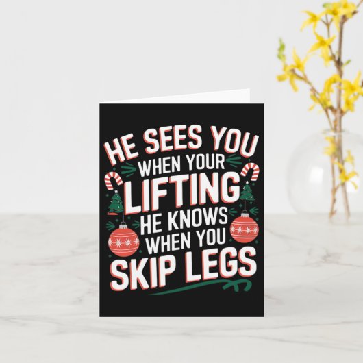 Santa houdt van Beendag Kerstmis Fitness - Uni-vol Kaart (Gele Bloem)