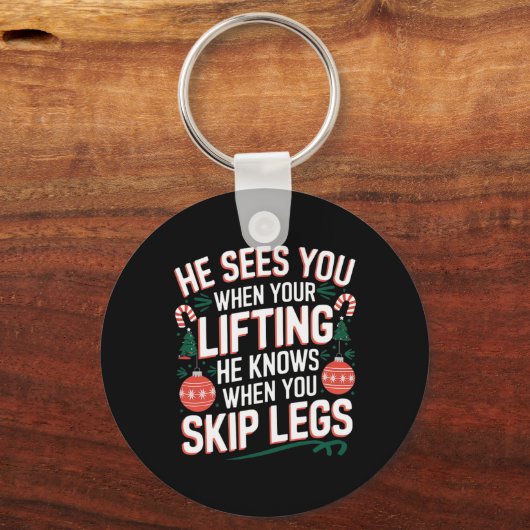 Santa houdt van Beendag Kerstmis Fitness - Uni-vol Sleutelhanger (Voorkant)