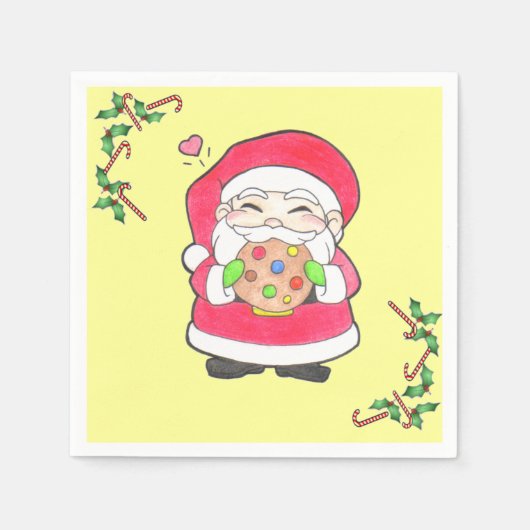 Santa houdt van Cookies Napkins Servetten (Voorkant)