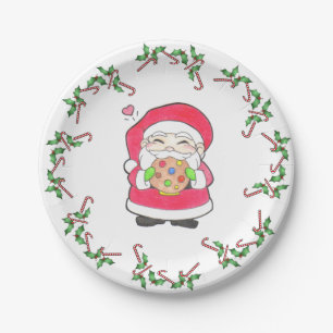 Santa houdt van Cookies Paper-Borden Papieren Bordje