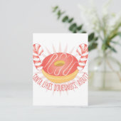 Santa houdt van donuts feestdagenkaart (Staand voorkant)