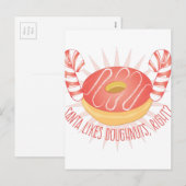 Santa houdt van donuts feestdagenkaart (Voorkant / Achterkant)